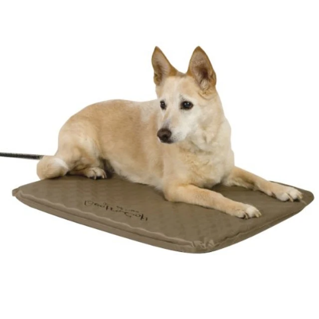 K&H Pet Products Lectro-Soft Outdoor Heated Pet Bed Tan Medium 19 X 24 Inches