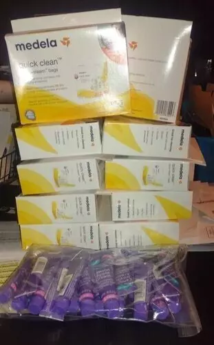 Medela - Quick Clean Micro Steam Bags - 5 Bags/Box #87024, New (Lot Of 10 Boxes)