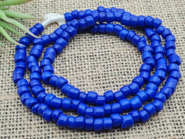 Alte Vintage Perlen Old Venedig Murano antik Glasperlen blau crow trade beads