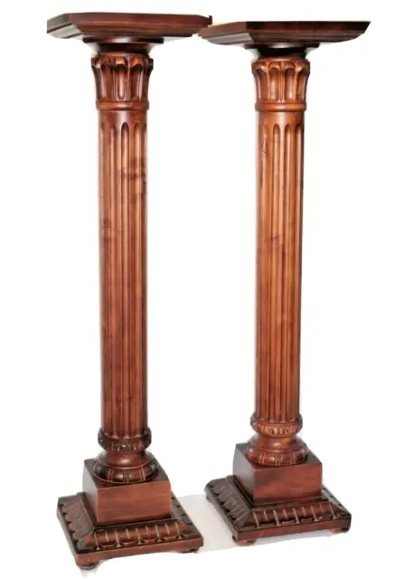 Vintage Italian Carved Wood Pedestals