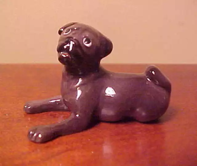 Hagen-Renaker Mini #3317 BABY PUG (BLACK) Ceramic Puppy Dog - RETIRED 12/31/21