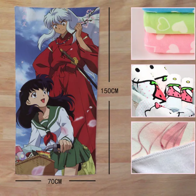 Neu Inuyasha Anime Badetuch Strandtuch Handtuch Bath Towel 150x70CM 001