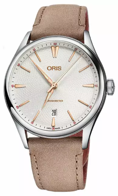 Oris Artelier Chrono Automatique Montre Cuir Homme 737 7721 4031-LS-Beige