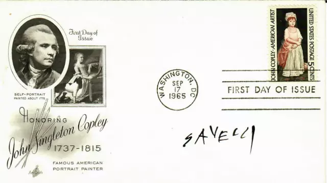 "Italian Painter" Angelo Savelli Hand Signed FDC Dated 1965