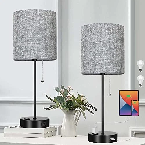 WIHTU 3 Color Temperature Table Lamps for Bedrooms Set of 2 Bedside Lamp with...