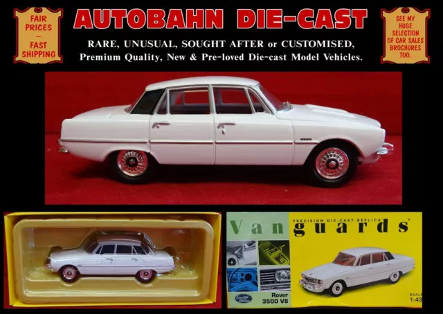 Rover 3500V8 P6; Davos Weiss Alt 1:43 Massstab Avantguards Druckguss Modell Neuwertig & Verpackt