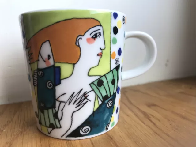 Katherine Grinke Azberg Ceramic Colourful Espresso Cup Graphic Lady & Fish 6cm