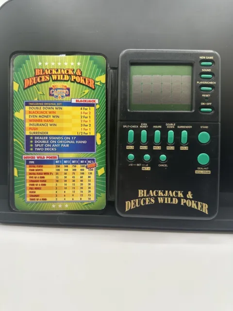Blackjack & 5 Card Draw Poker 1994 Las Vegas Casino Corner Handheld Game