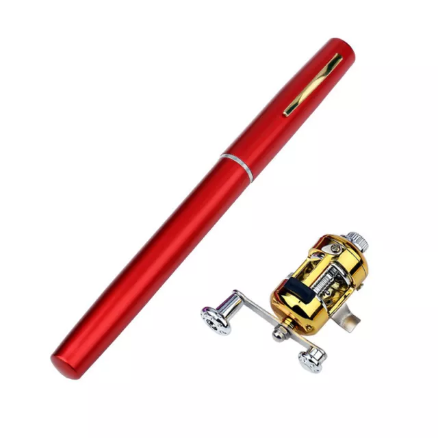 Mini Pocket Fishing Rod Pole Pen Shape Portable Reel Combo Set