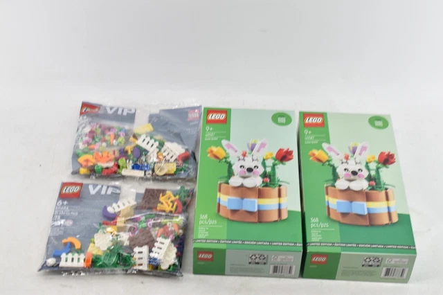 Lego Easter Basket 40587 W/ VIP Add On 40606 Lot Of 2 (3113C) Lego Easter Basket 40587 W/ VIP Add On 40606 Lot Of 2 (3113C)