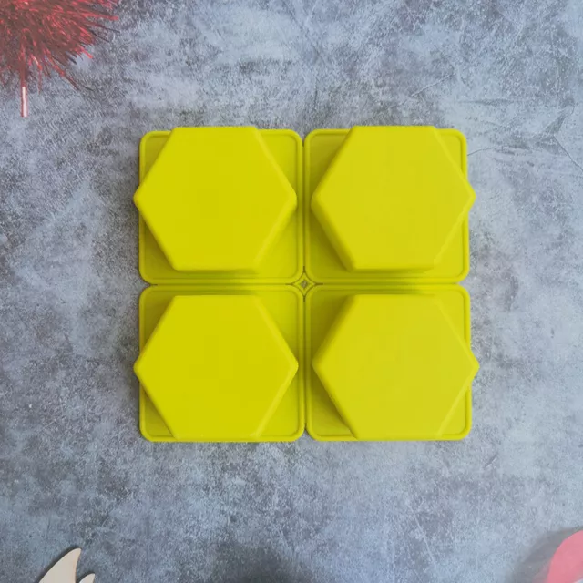 4-Cavity Soap Mold Silicone Forms Making Handmade Hexagonal Silicone DIY Mo BH