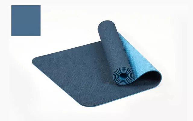 Estera de yoga TPE antideslizante de doble color de 183 *61 cm y 6 mm de espesor