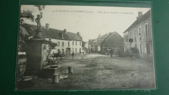 Cpa 23  Saint Sulpice Les Champs  /  "  Place De La Fontaine"