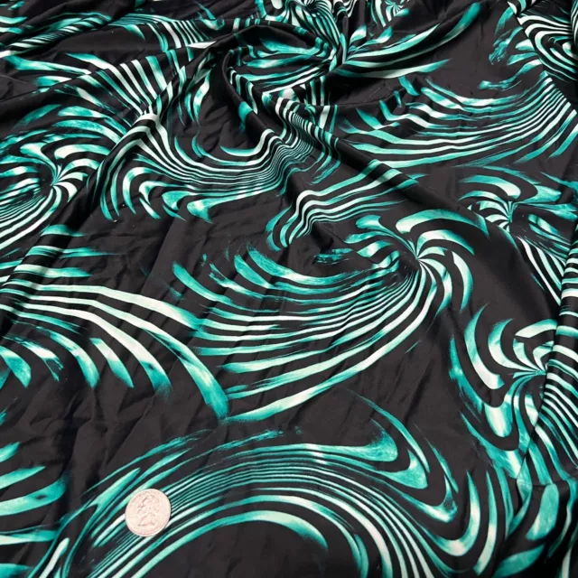Spandex Fabric Stretch Psychedelic Abstract Print Nylon by Yard for Swimwear