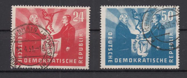 DDR 1951: Mi.Nr.284/285, Deutsch polnische Freundschaft, Tagesstempel