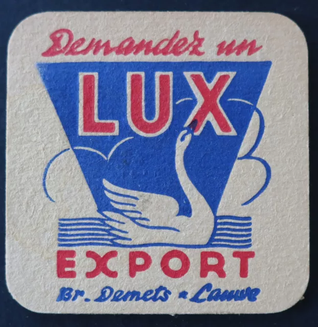 Ancien sous-bock bière LUX EXPORT Cygne Schwann coaster 3