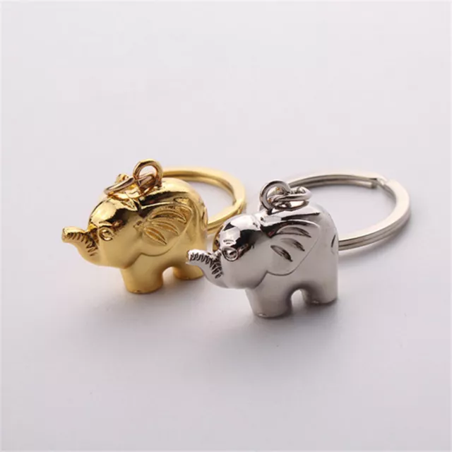 2 Pcs Elephant Pendant Keychain Metal Valentine Day Favors Car Charm