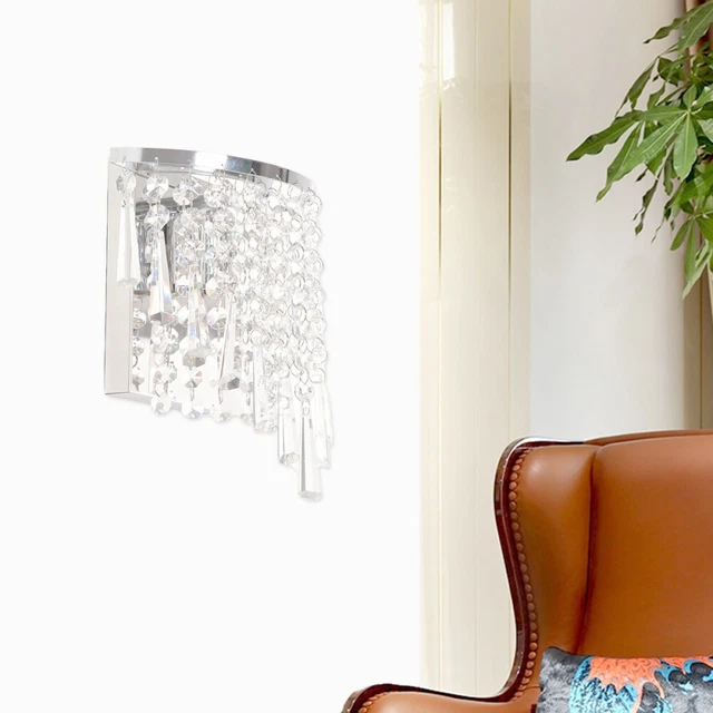 LED CRYSTAL WALL Lights Sconce with Drop Living Room £31.47 PicClick UK