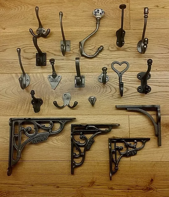 Antique Vintage Style Classic Cast Iron Coat Hooks Signs & Brackets