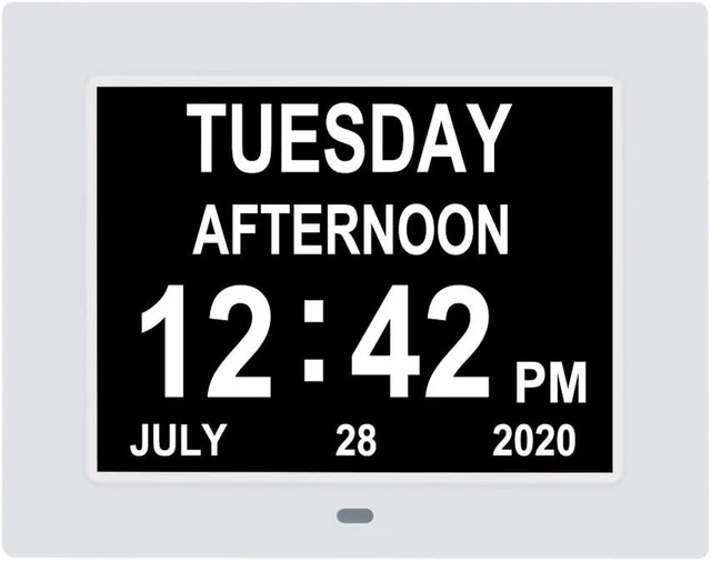 DIGITAL CALENDAR DAY Clock Extra Large Date Time and Day of Week