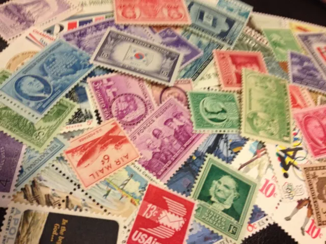 300 MNH All Different Vintage US stamps from the 30's to 80's