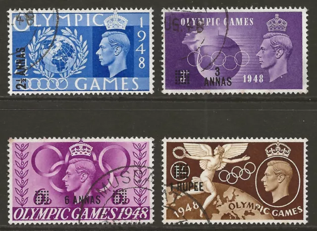 EASTERN ARABIA, BRITISH PO's 1948 Olympic Games set of 4 VF used SG#27-30