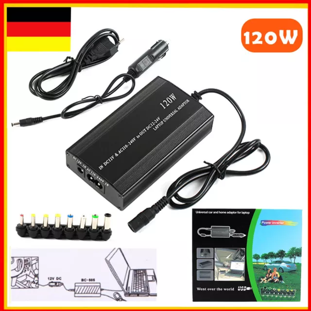 120W DC 12V Laptop KFZ Ladekabel Für Notebook Netzteil Adapter Ladegerät Auto