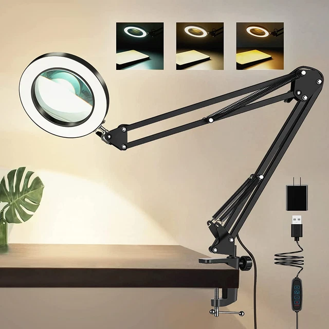 5X Magnifying Glass with Light, Lighted Magnifying Glass Magnifying Lamp 3 Color