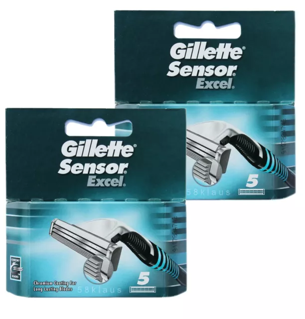 10 Gillette Sensor Excel Rasierklingen Klingen Doppelklinge Ecxel in 2x 5er OVP