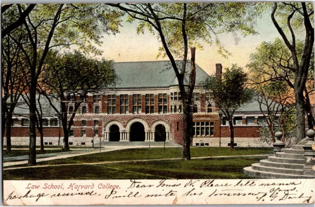 View of Law School Harvard College MA c1907 Undivided Back Vintage Postcard A06
