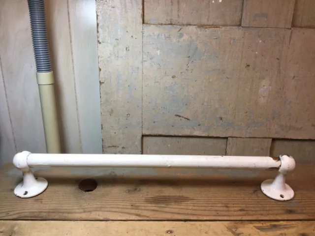 Vintage 21” Brass Towel Bar Rod *Unbranded* Painted White