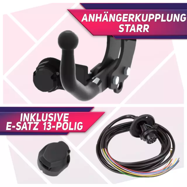 Anhängerkupplung starr für Volkswagen VW Polo 4 IV 9N 3/5-Tür Fließheck+ES 13p