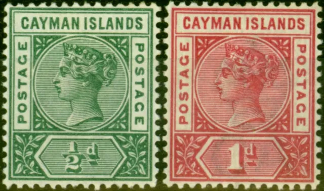 Cayman Inseln 1900 Set Mit 2 SG1-2 Fein Leicht MTD Postfrisch Briefmarken