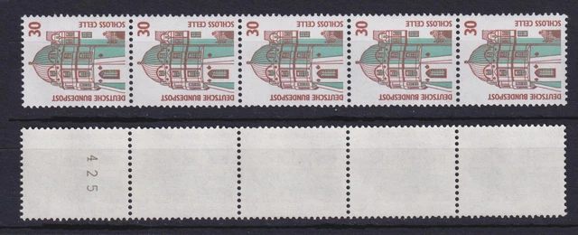 Bund 1339 RM 5er Streifen mit ungerader Nummer oben SWK 30 Pf postfrisch