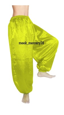 Aladdin Ventre Yoga Pantalone Giallo Verde Raso Harem ALADDIN Pantaloni Hippie Genio S10 