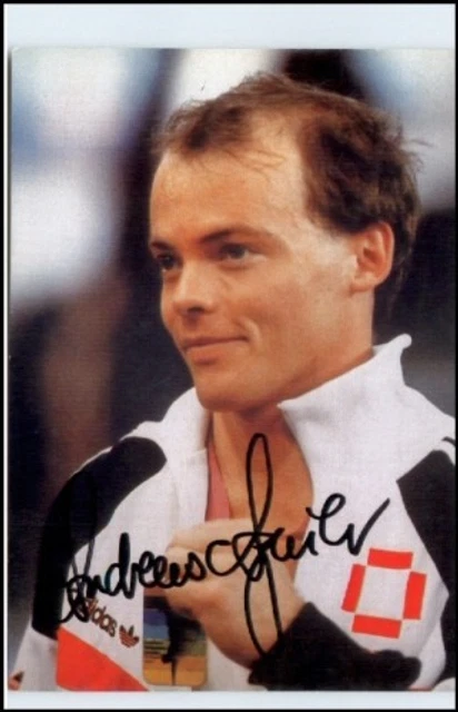 AUTOGRAMMKARTE TURNEN ANDREAS AGUILAR mit Medaille, Sport, Sportler EUR