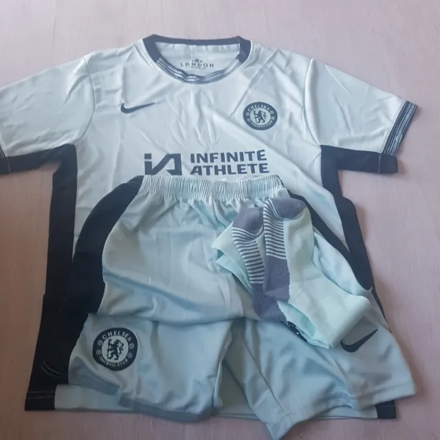 Chelsea fc kids away kit (Eton blue)  23/24 season 13/14yrs