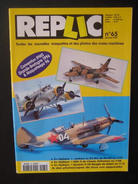 REPLIC n° 65 - JUNKERS Ju-52 M3 - MIG 3 - ILYUSHIN IL-28