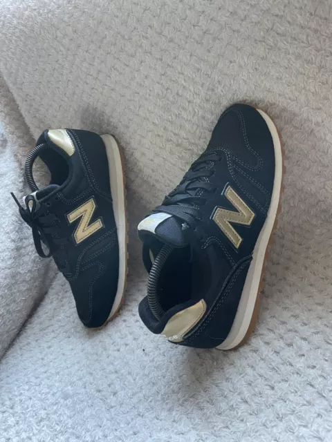 New Balance 373 Black/Gold Trainers Womans Size 5.5 UK.