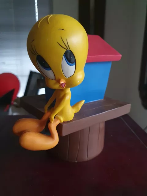 Extremely Rare! Looney Tunes Tweety on Birdhouse Figurine Bank Statue