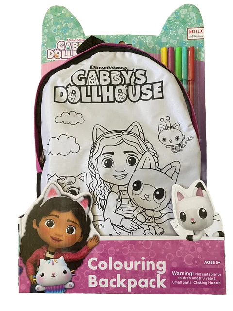 GABBY'S DOLLHOUSE COLOURING Backpack Dreamworks BNIB £10.99 - PicClick UK
