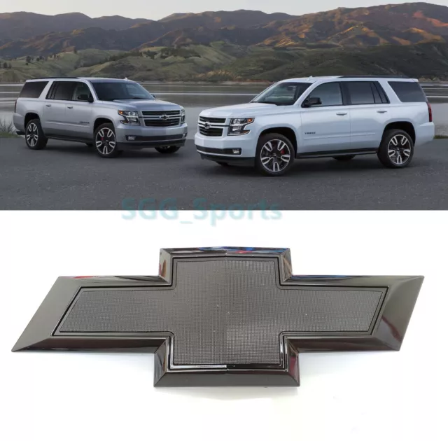 2015-2020 Front Grill Chevrolet Tahoe Suburban Gloss Black Bowtie Emblems