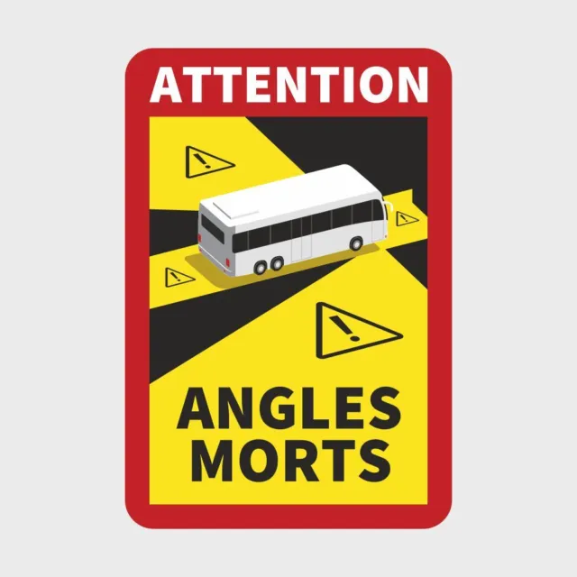 Magnetschild Toter Winkel für BUS/Wohnmobil, Pflicht in Frankreich, Angles Morts