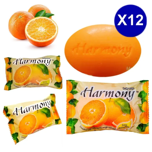 12X75G barra de jabón frutal armonía extracto de naranja natural hidratante lavado facial corporal