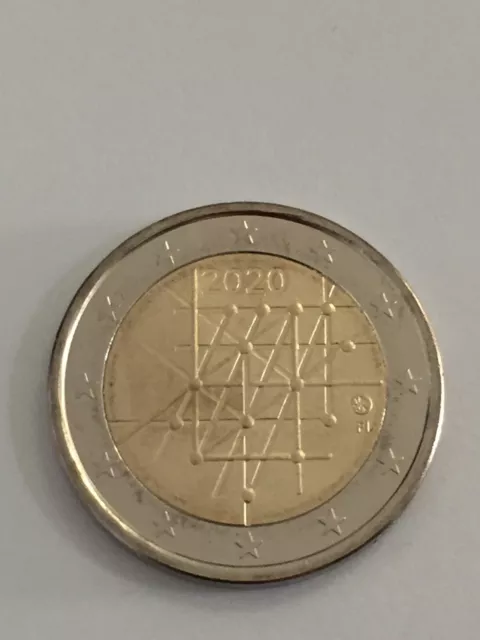 Tres  Rare  Piece 2€  Finlande  2020  100  Ans  De  L'universite De  Turku Neuve