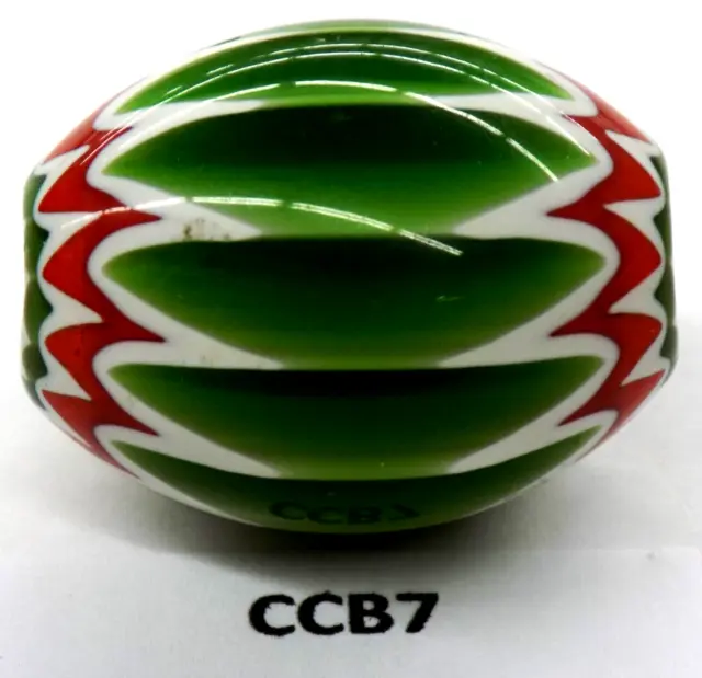GREEN Chevron Collector African Trade Bead Howard Collection CCB7 Bg 53