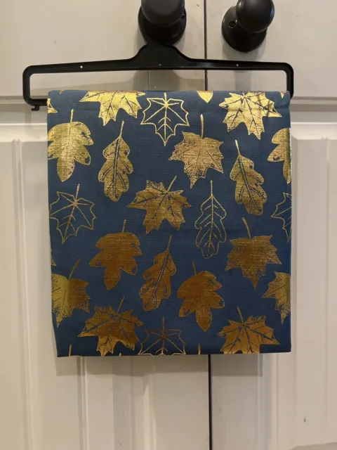 https://www.picclickimg.com/NikAAOSwcwxllf9V/New-Blue-Gray-With-Gold-Leaves-Shower-Curtain.webp