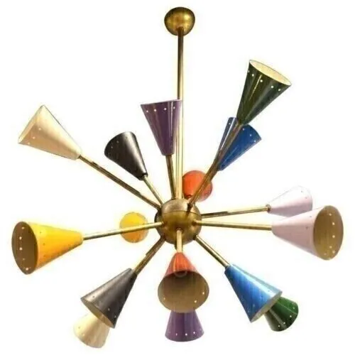 Sputnik Century Chandelier Mid Light Style Stilnovo Ceiling Multicolored 16 Arms