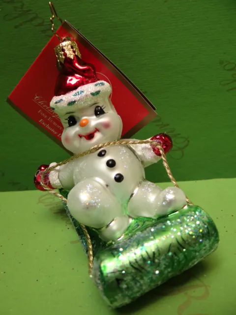 Christopher Radko Frosty Snow Scramp Glass Ornament