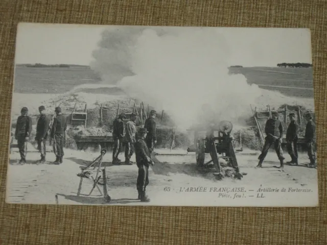 Original WWI Photo Postcard EARLY WAR FRENCH ARTILLERY FIELD GUN FIRING 649